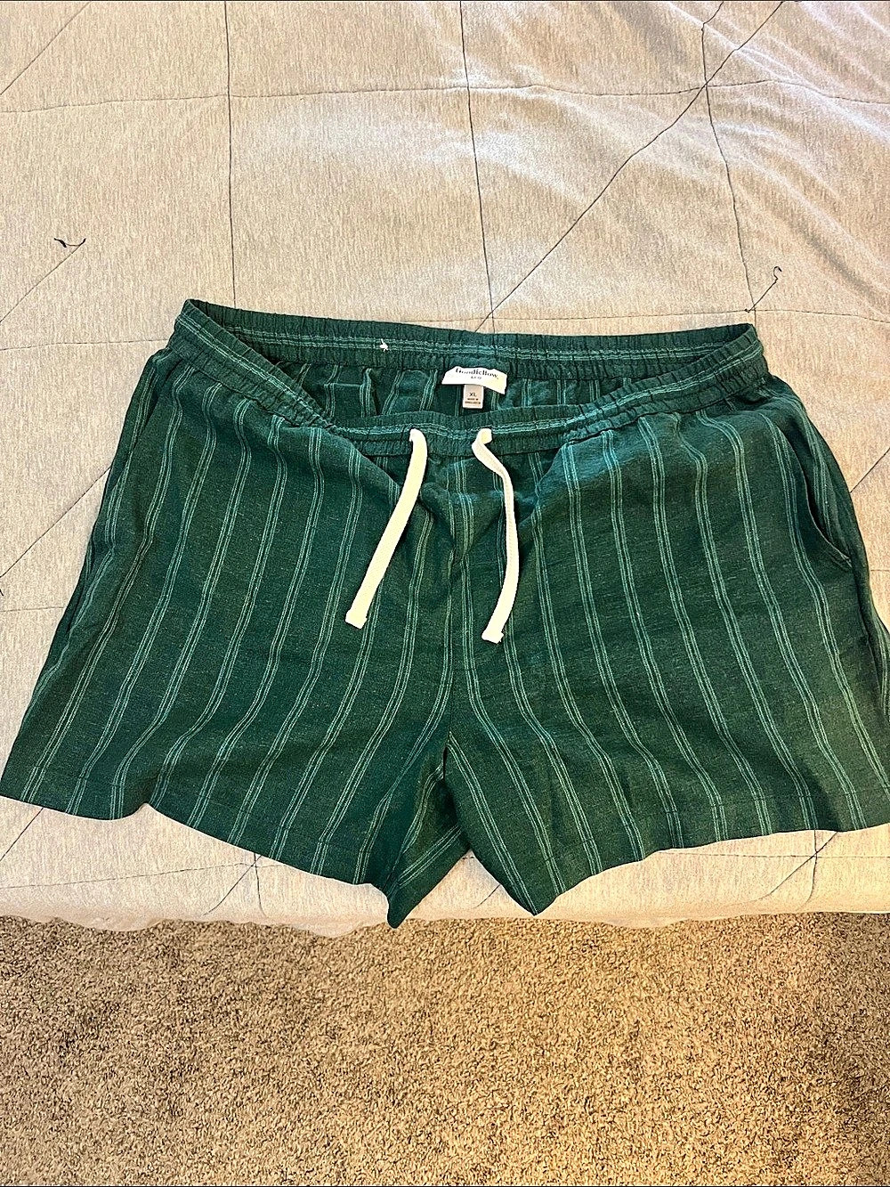 Striped Hybrid Shorts Green & White